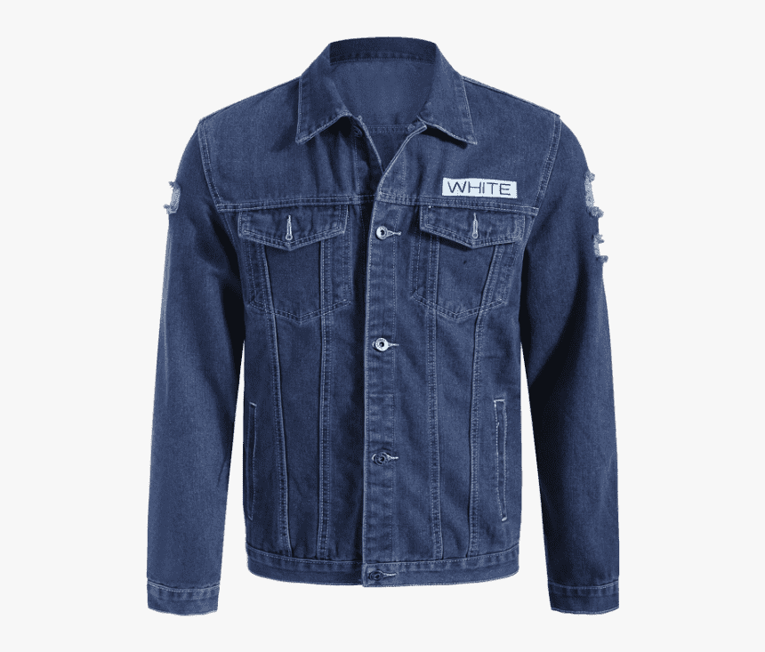 Cheap Graphic Ripped Denim Jacket - Pocket, HD Png Download