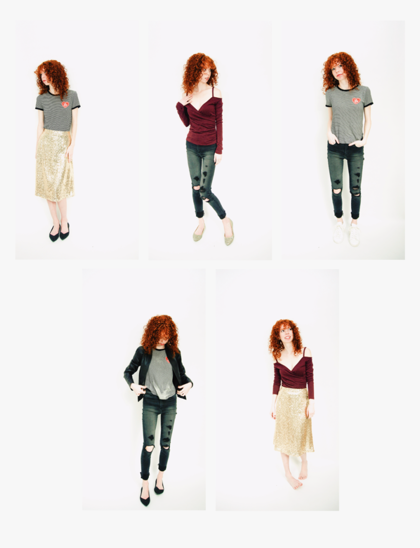 Leather Jackets, Ripped Jeans, Sequin Skirts, And Graphic, HD Png Download