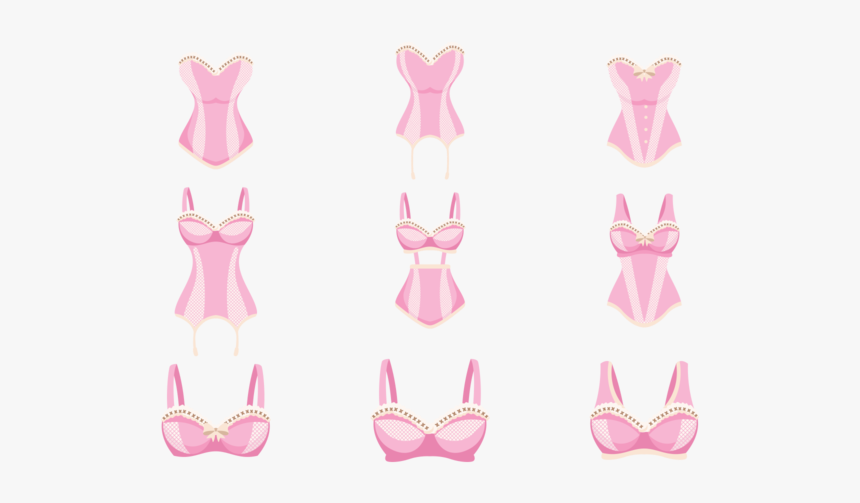 Pink Bustier Icons Vector - Monokini, HD Png Download