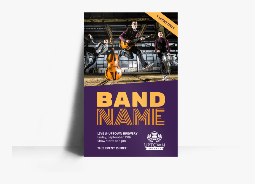 Music Band Name Poster Template Preview - Music Band Poster Template, HD Png Download