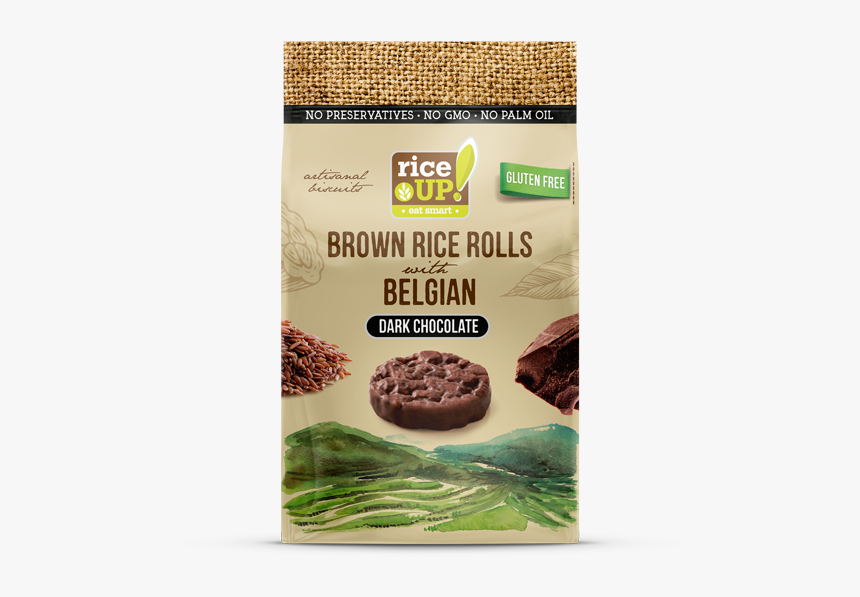 Rice Up Brown Rice Rolls With Dark Chocolate - Rice Up Belgian Chocolate, HD Png Download
