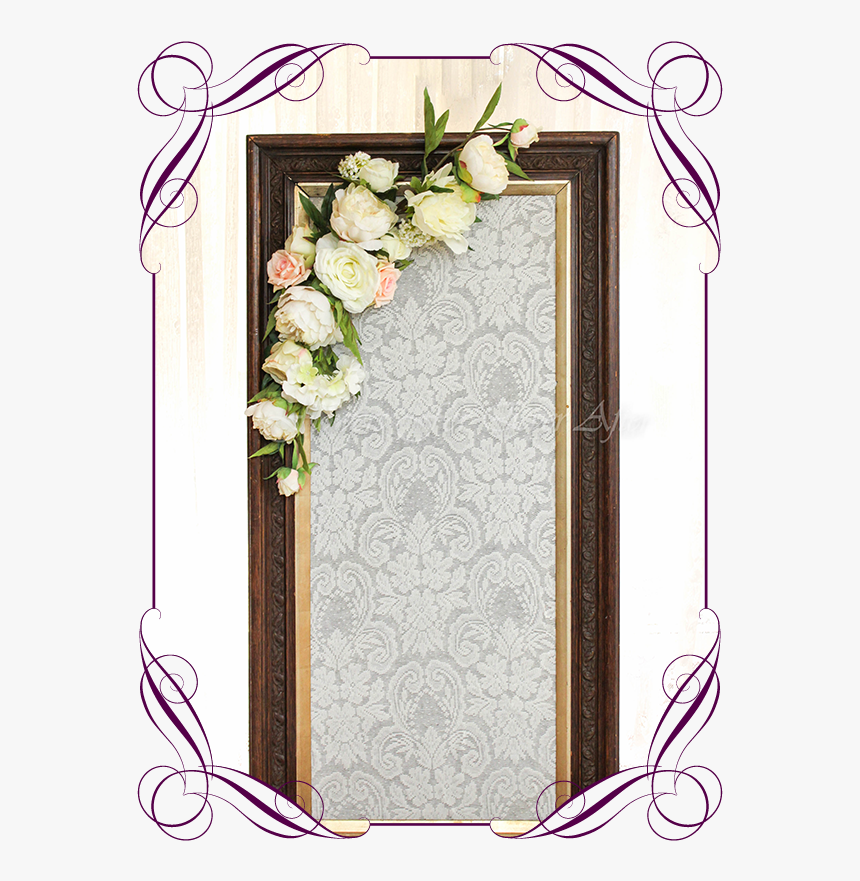 Silk Faux Flowers Table Centrepiece And Sign Or Arbor - Basket For Flower Girl Wedding, HD Png Download