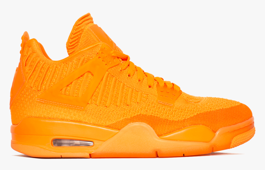 Air Jordan Sneakers Air Jordan 4 Retro Flyknit Orange - Air Jordan 4 Shoes Block Yellow, HD Png Download