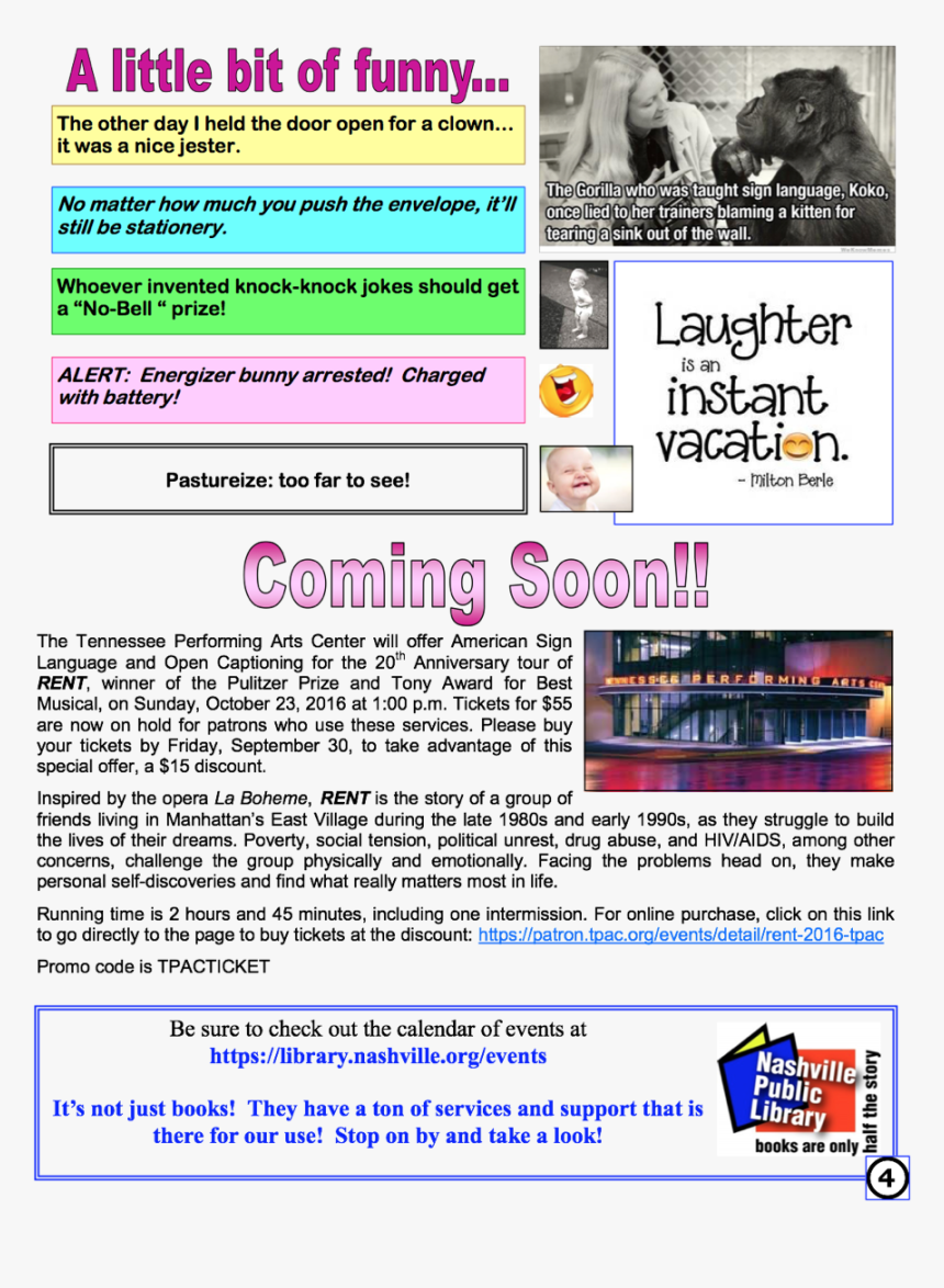 - Laughter Is An Instant Vacation Happy Yoga Tshirt - Nashville Public Library, HD Png Download