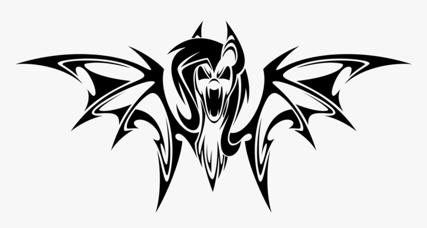 Transparent Neck Tattoo Png - Flutterbat Tribal, Png Download