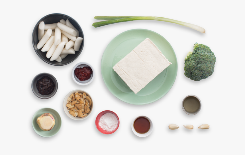 Spicy Korean Rice Cakes With Broccoli, Tofu & Cashews - Broccoli, HD Png Download