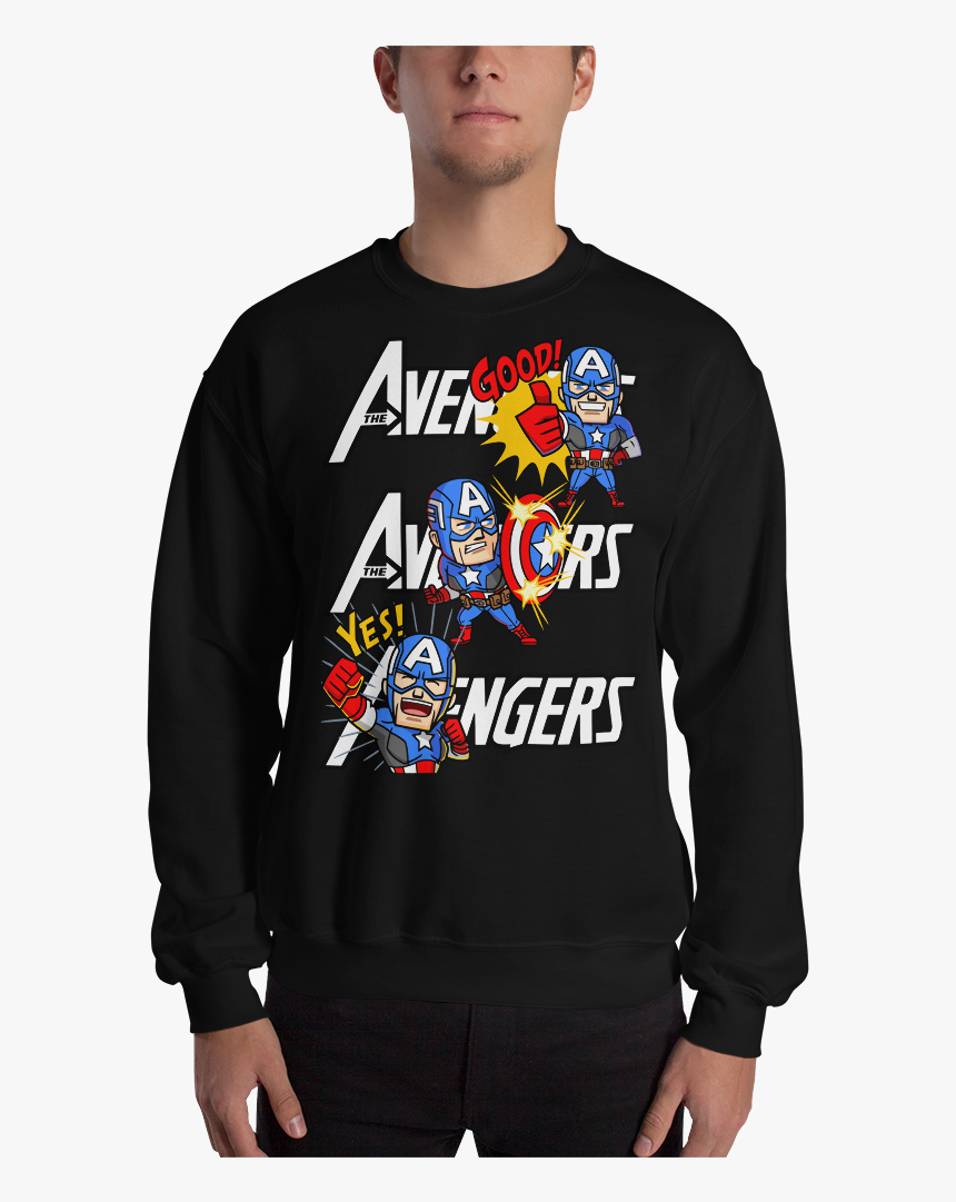 Transparent Captain America Cartoon Png - Long-sleeved T-shirt, Png Download