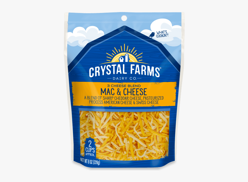 Crystal Farms Shredded Red Fat Cheddar Cheese, HD Png Download