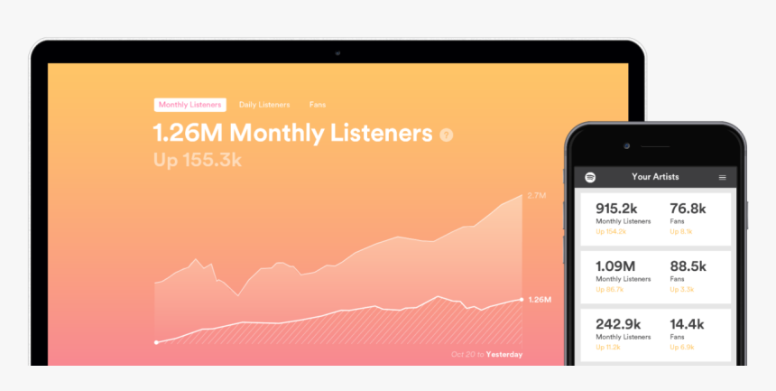 Spotify’s New Insights Dashboard Lets Musicians Stalk - Does Spotify Analytics Looks Like, HD Png Download