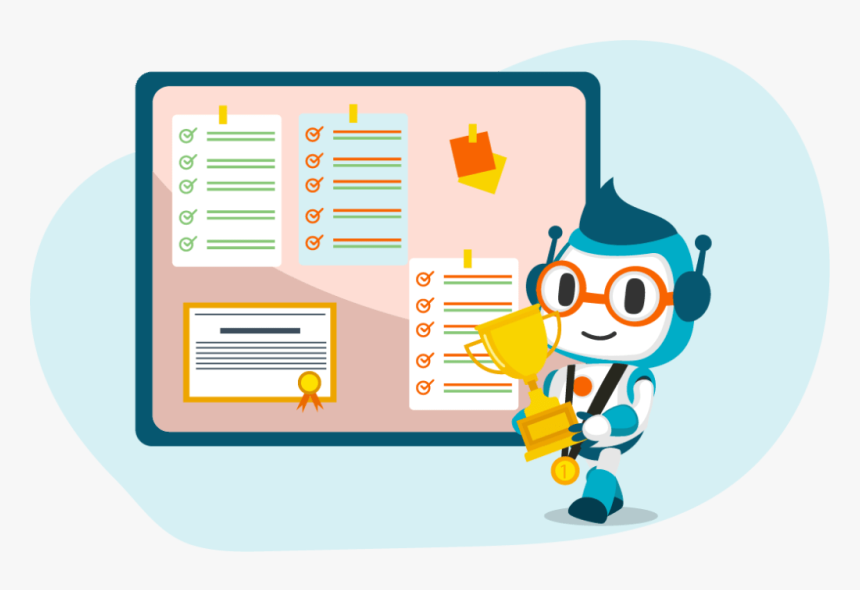 Execvision S Mascot Evee Standing Near A Leaderboard - Cartoon, HD Png Download