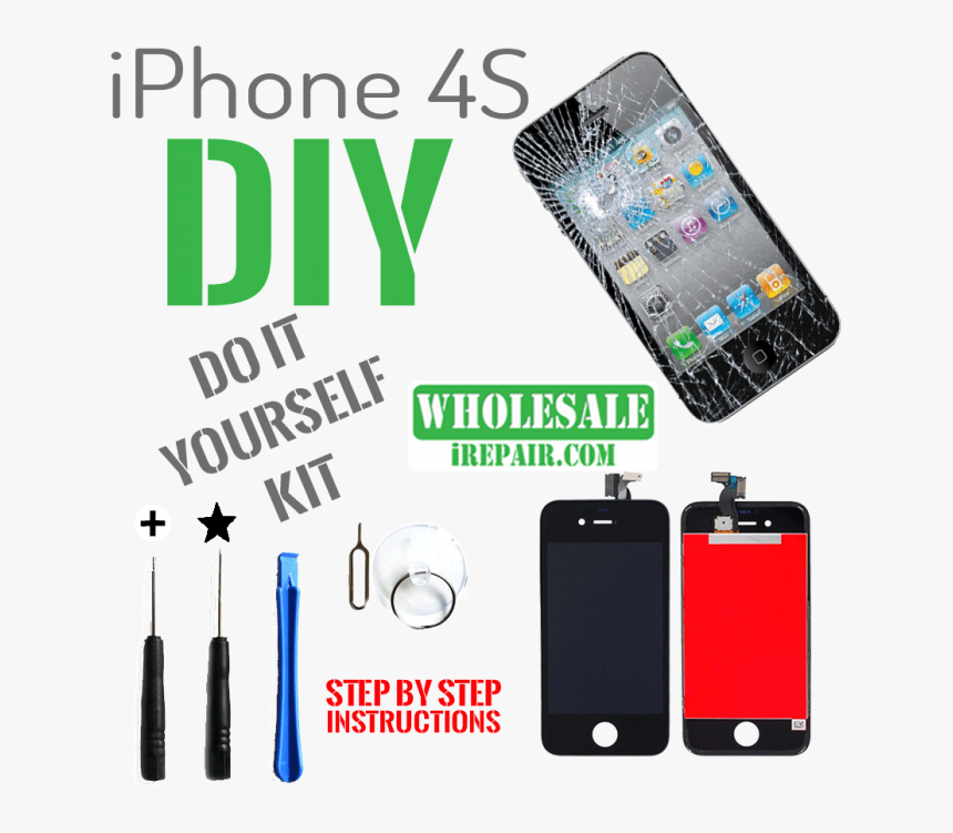Diy Iphone 4s Screen Kit - Iphone, HD Png Download