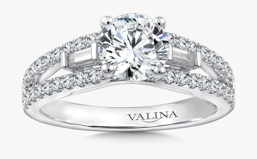 Valina Diamond Engagement Ring Mounting In 14k White - White Gold Solitaire Engagement Ring, HD Png Download