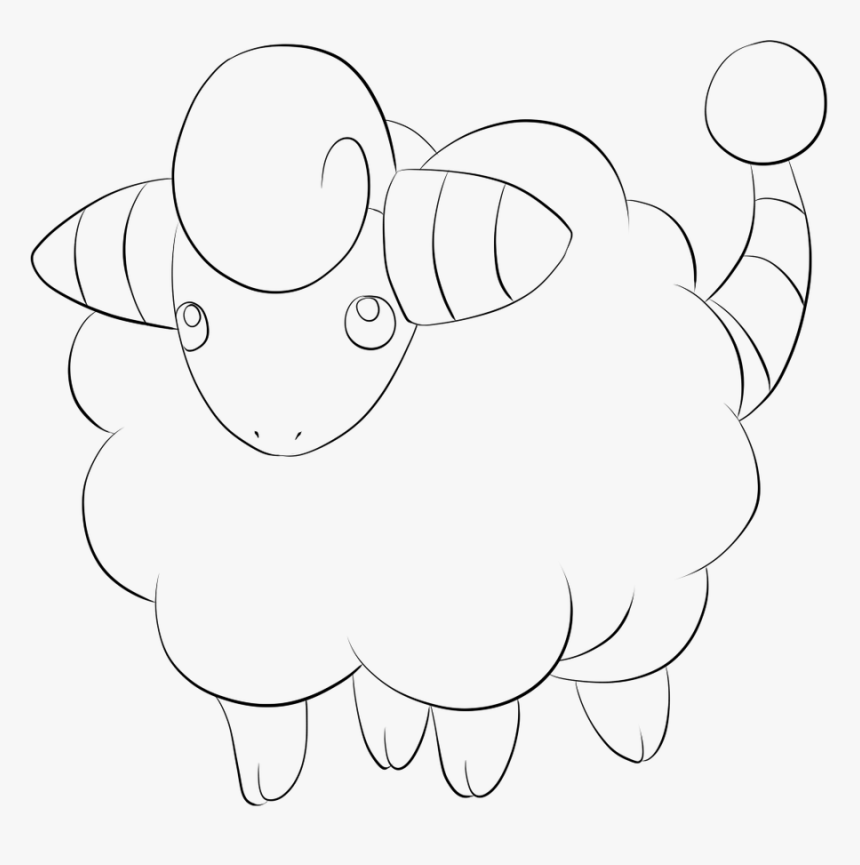 Mareep Lineart - Line Art, HD Png Download