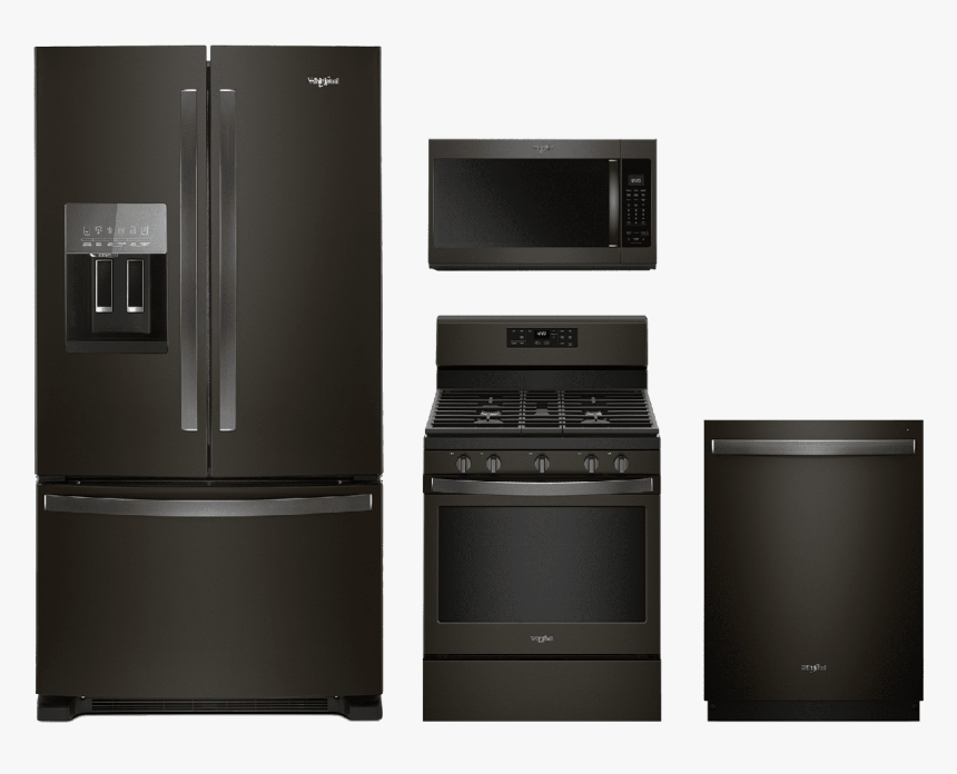 Black Stainless Refrigerator Fingerprint Resistant, HD Png Download