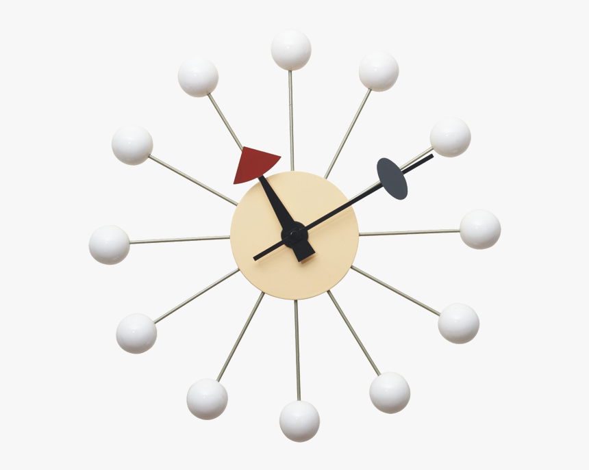 George Nelson Ball Clock Wall Clock - White Ball Clock, HD Png Download