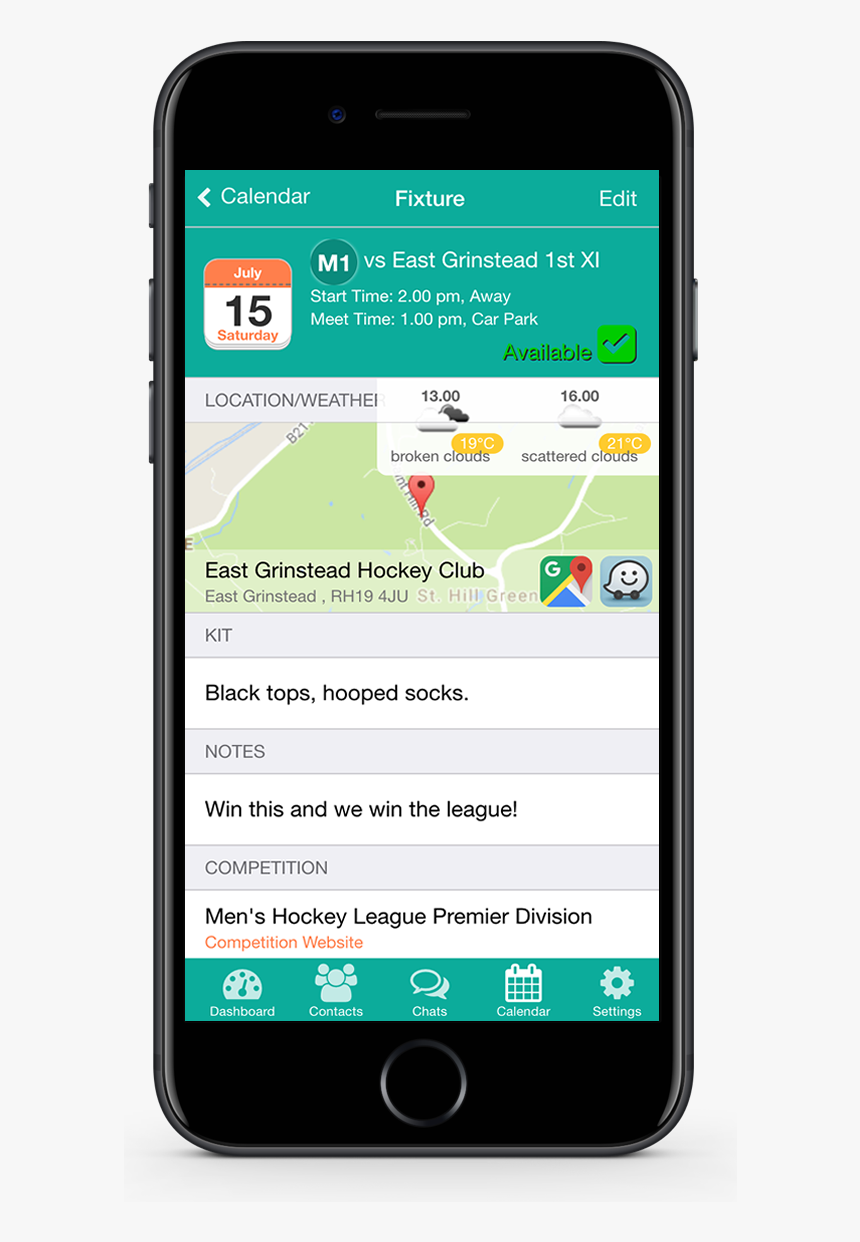 Organise Your Fixtures In Teamo - Smartphone, HD Png Download