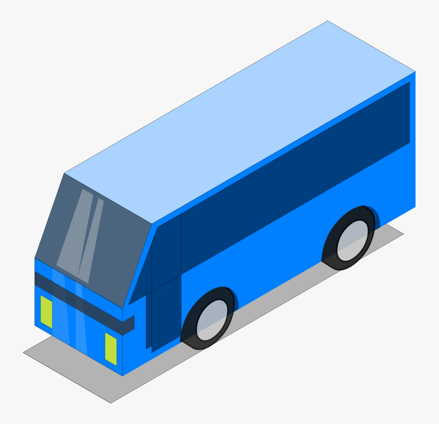 Blue,angle,motor Vehicle - Blue Bus Clipart, HD Png Download