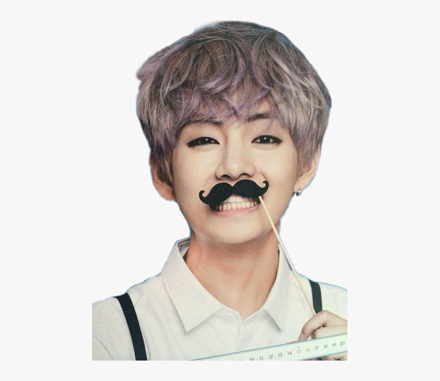 #방탄소년단 #bigote #mostacho #kimtaehyung #taehyung #v - Bts V Fake Moustache, HD Png Download