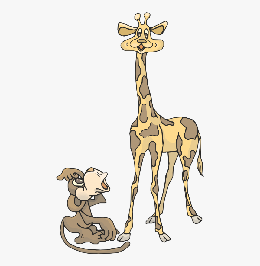Giraffe Clipart Giraffe Reindeer Gold - Monkey And Giraffe, HD Png Download
