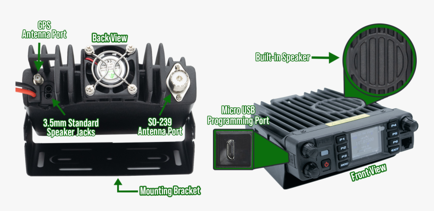 Anytone At D578uvpro Dual Band Commercial Dmr Mobile - Anytone At D578uv Pro, HD Png Download