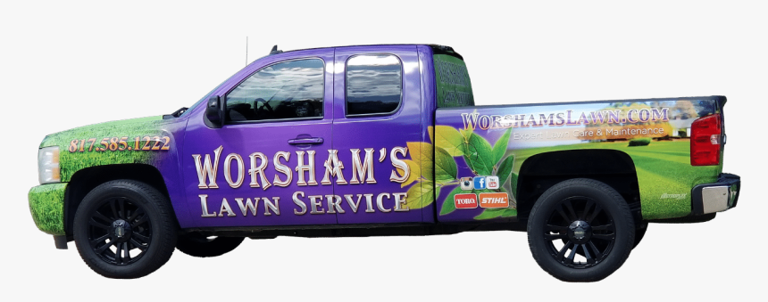 Worsham S Lawn Service Truck With Branded Graphics - Ford F-series, HD Png Download
