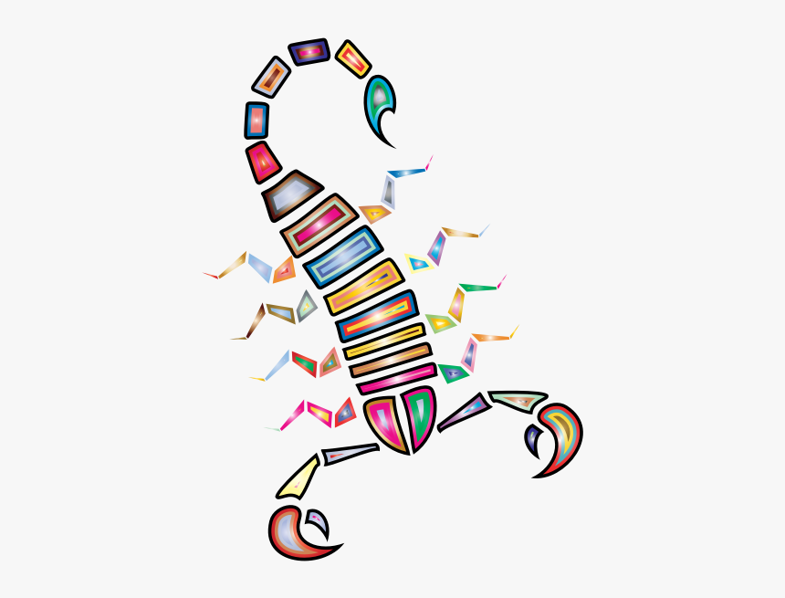 Colorful Abstract Tribal Scorpion - Scorpion, HD Png Download