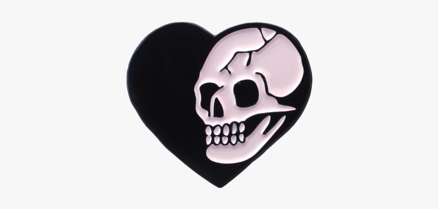 Heart Skull Pin - Skull, HD Png Download