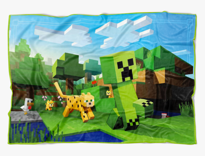 Minecraft Creeper Fleece Blanket 3d Lightweight Supremely - Minecraft Ocelot Chase, HD Png Download