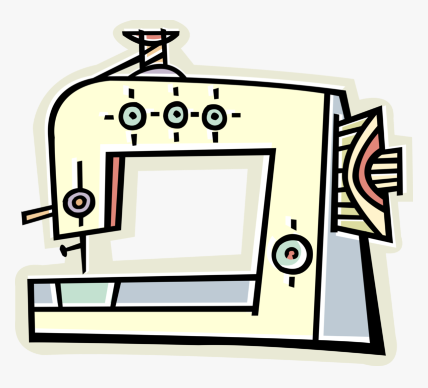 Vector Illustration Of Home Sewing Machine For Stitching, HD Png Download