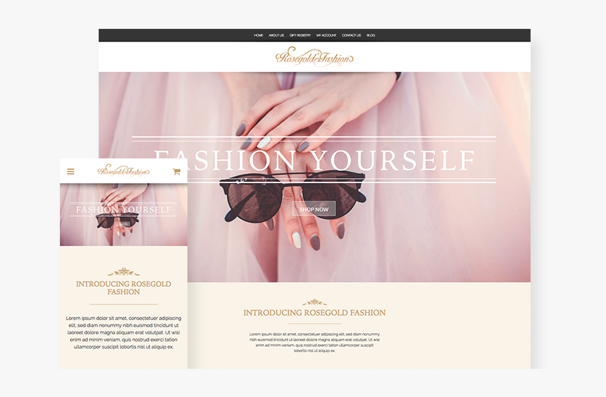 Rosegold Fashion - Rose Gold Website Design, HD Png Download