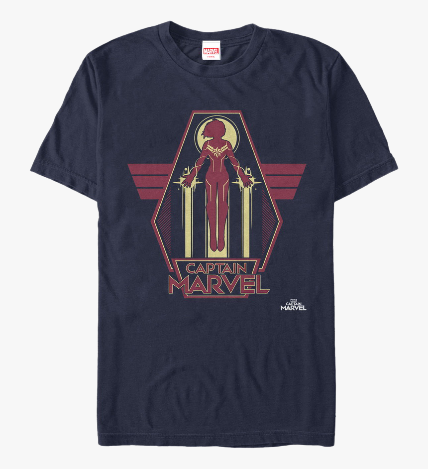 Silhouette Captain Marvel T-shirt - Captain Marvel, HD Png Download