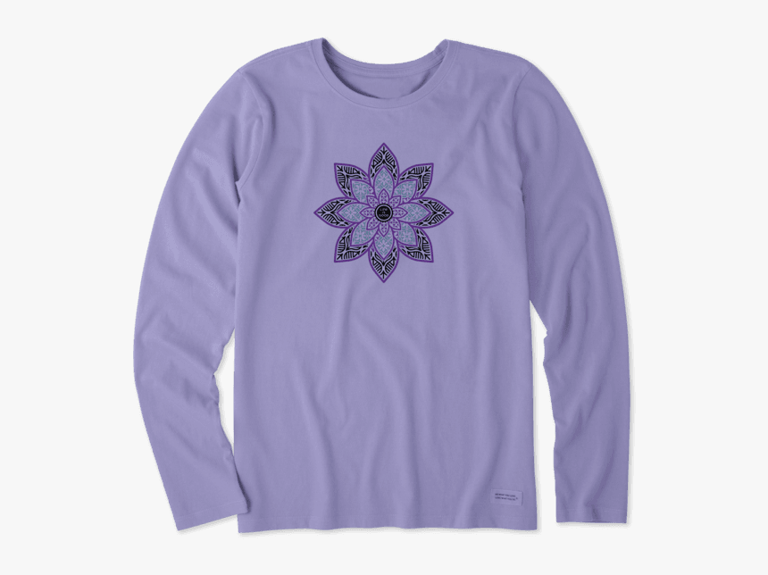 Women S Primal Lotus Long Sleeve Crusher Tee - Sleeve, HD Png Download