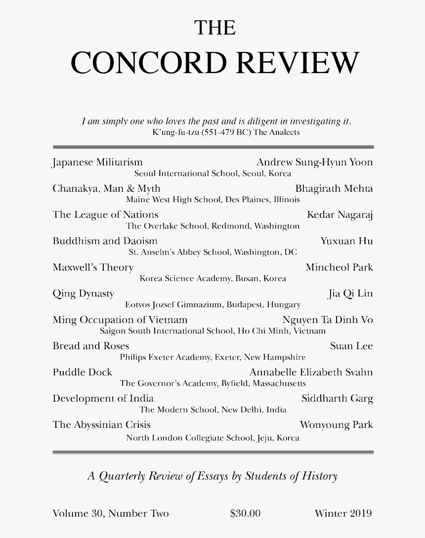 Concord Review 2017, HD Png Download