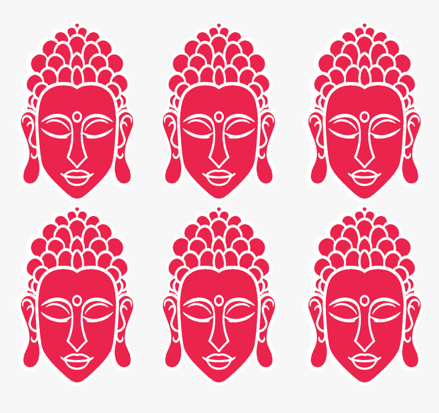 Buddha Face Vector Textile Print - Illustration, HD Png Download