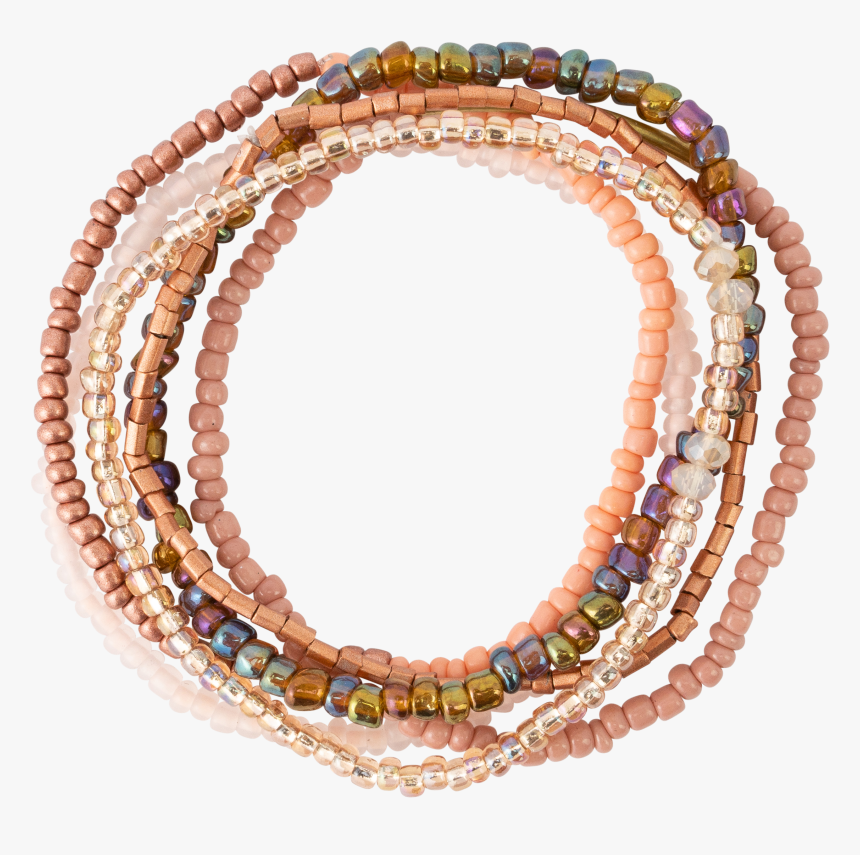*rose Tones Seed Bead Stackable Bracelet Set - Body Jewelry, HD Png Download