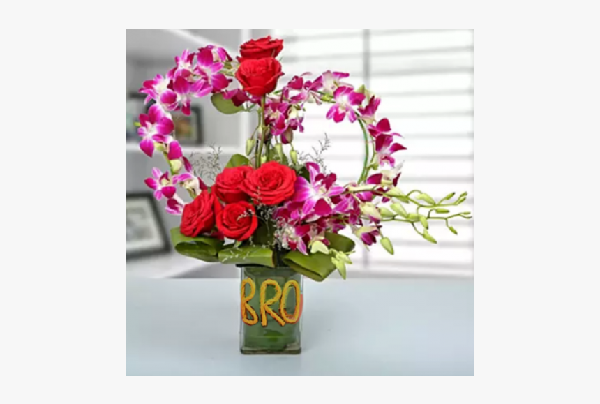 Roses And Orchids Arrangement, HD Png Download