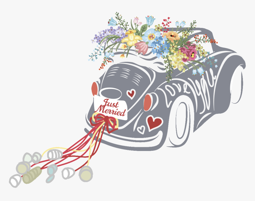 This Graphics Is Wedding Car Wedding Decoration Vector - Indian Wedding Car Clipart Png, Transparent Png