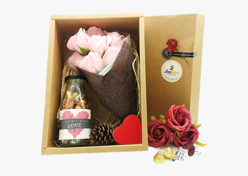 Handmade Flower Bouquet & Hersheys Chocolates Gift, HD Png Download
