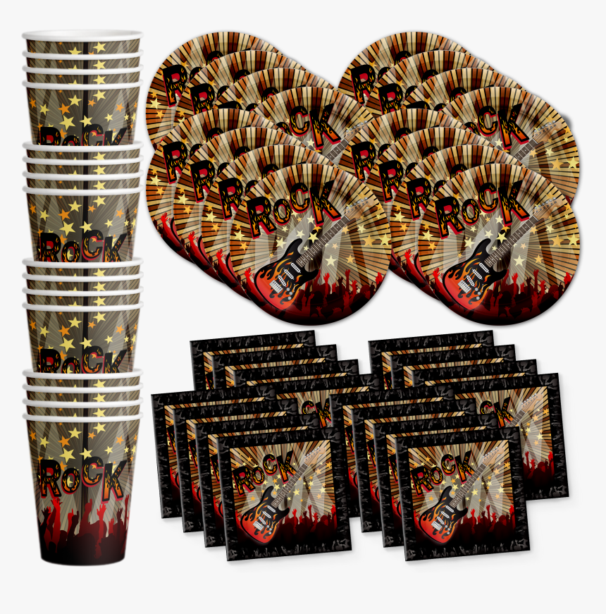 Rock Star Guitar Birthday Party Tableware Kit For 16 - Guitar Birthday Plates, HD Png Download