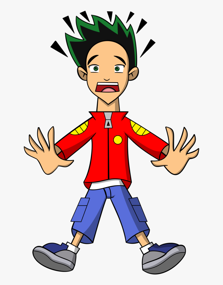 Scared Boy Png Clip Black And White Stock - Jake Long Png Deviantart, Transparent Png