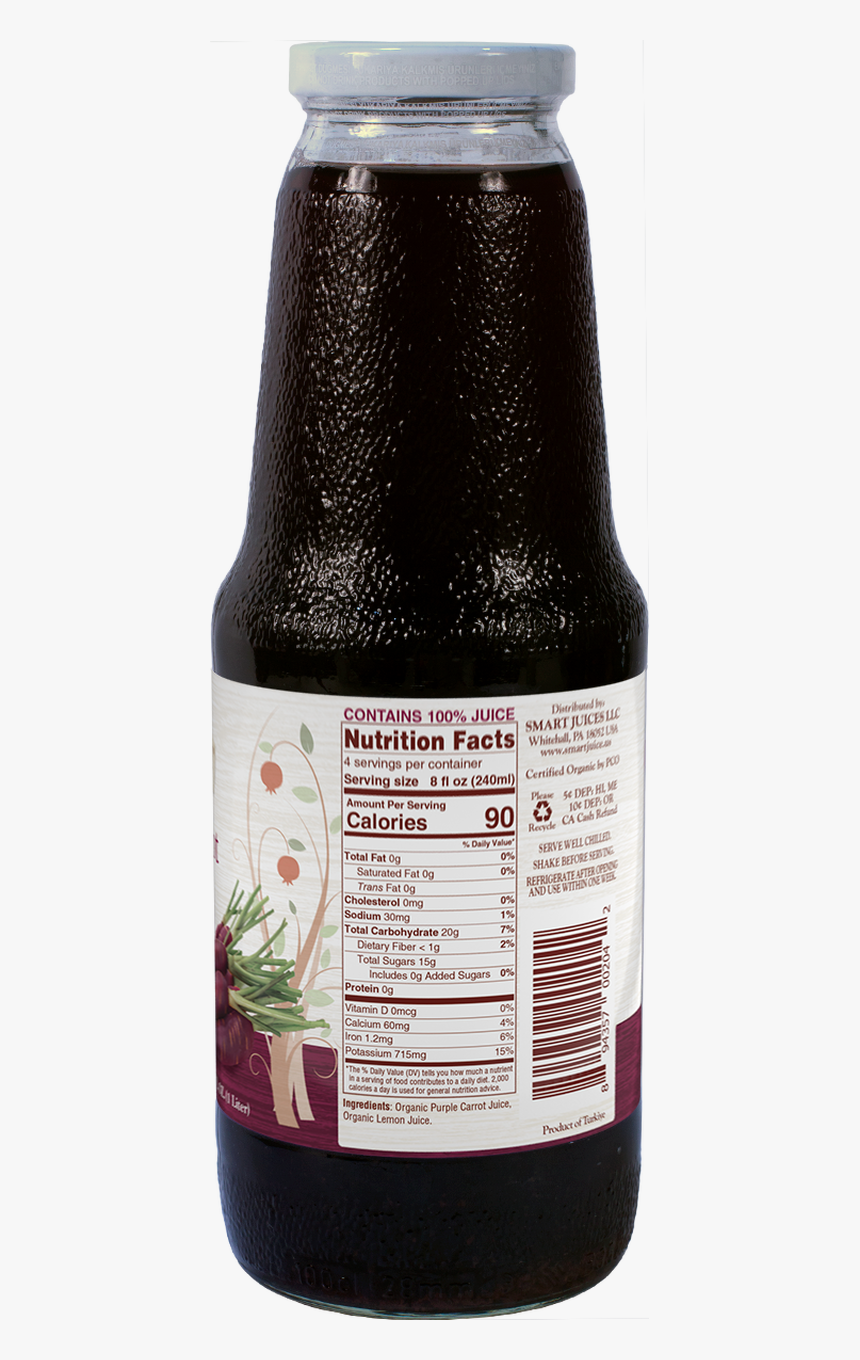 Smart Juice Purple Carrot Back - Glass Bottle, HD Png Download