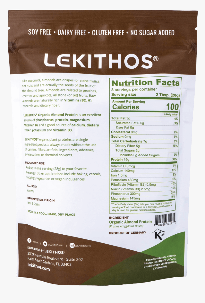 Lekithos® Organic Almond Protein - Chocolate, HD Png Download