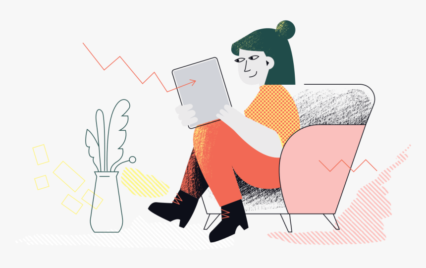 An Illustration Of A Woman Casually Sitting On An Armchair, - Cartoon, HD Png Download