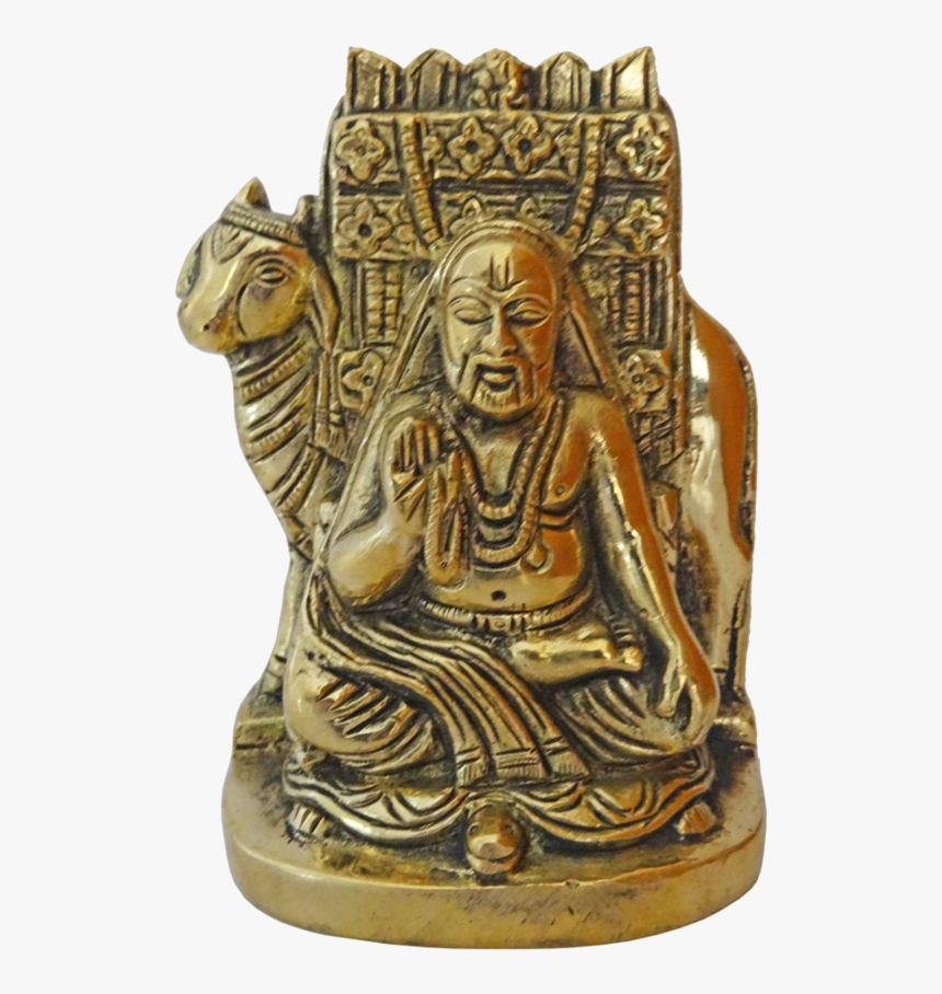 Religious God Ragavendra Swamy Brass Statue, 2 X 5 - Carving, HD Png Download