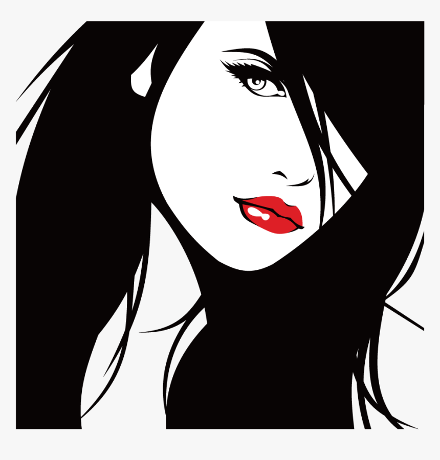 Beautiful Lips 1000*1001 Transprent Png Free Download - Silhouette Female Face Png, Transparent Png