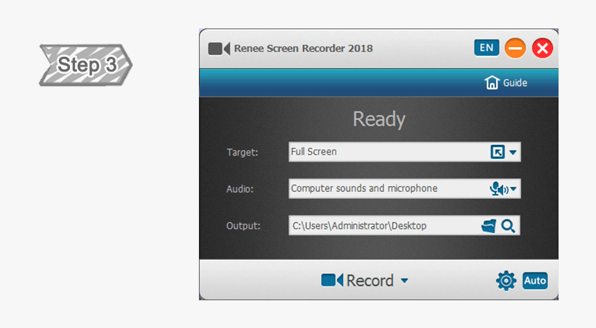 Screen Recording Function In Renee Video Editor Pro - Screen Recorder 8.3 0, HD Png Download