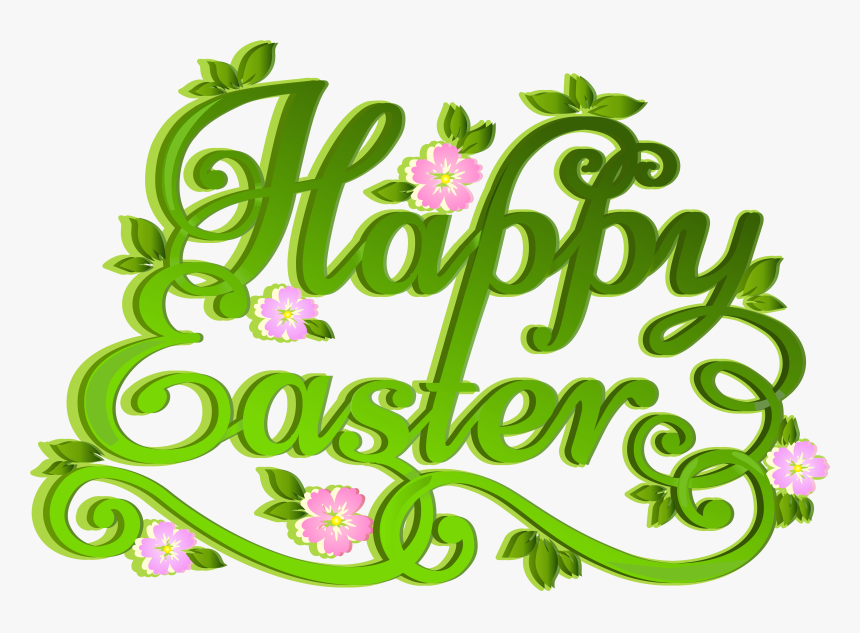 Green Happy Easter Transparent Png Clip Art Image - Happy Easter Png Transparent, Png Download