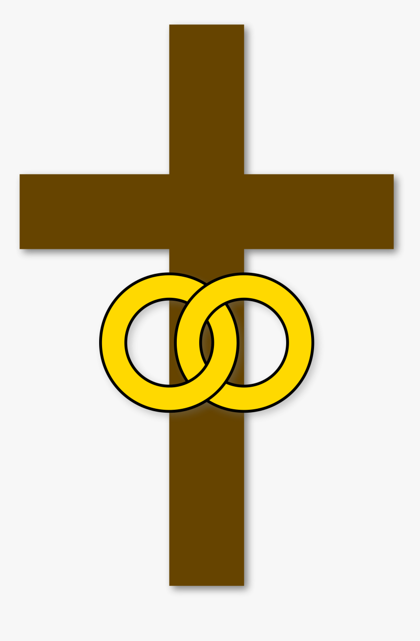 Graphic Black And White Cross With Wedding Rings Clipart - Christian Wedding Icon, HD Png Download