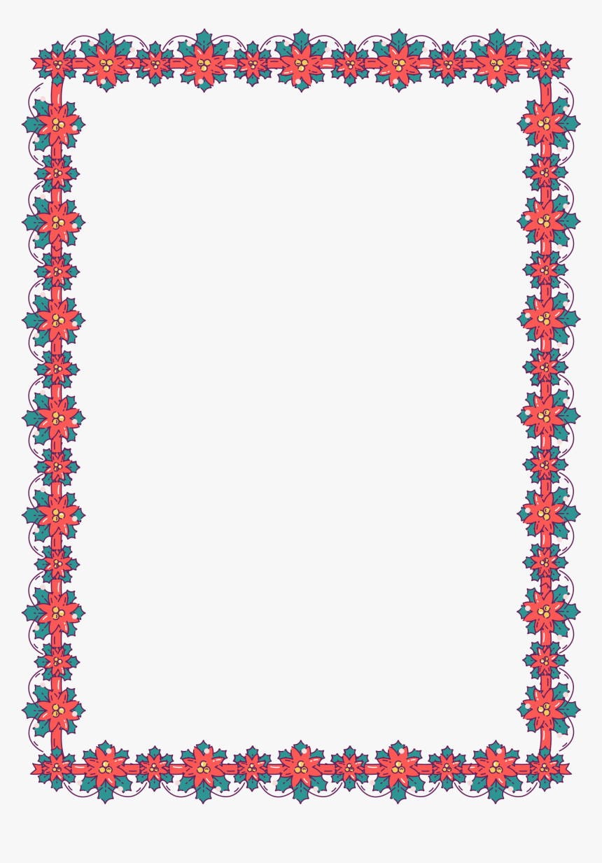 Christmas Poinsettia Border, HD Png Download
