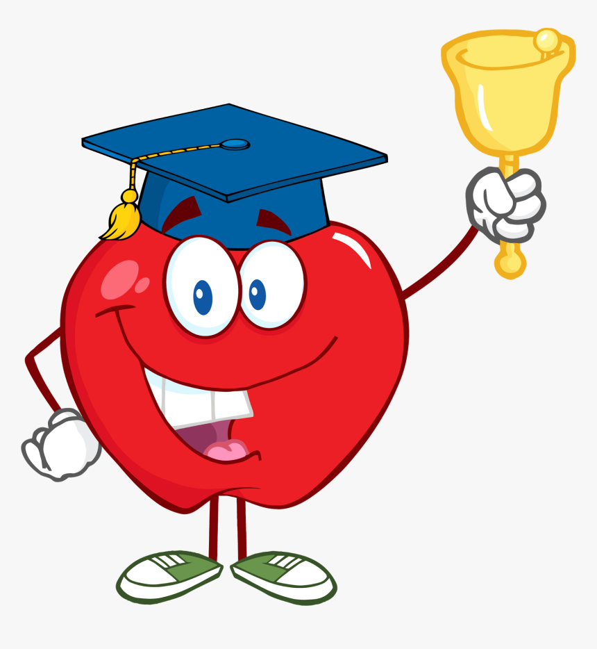 Inspiring School Apple Clip Art Medium Size - School Bell Ringer Clipart, HD Png Download